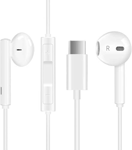 For iPhone 17/17 Pro/17 Pro Max/Air/16e 16 16+ 16 Pro 16 Pro Max/15+/15/15 Pro Max Earphones, USB C Headphones, In Ear Type C Earphones With Mic & Volume Control Wired Earbuds For Galaxy S25/Pixel 10