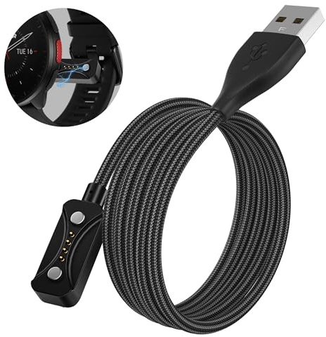 Ermorgen Cavo di Ricarica Intrecciato in Nylon Compatibile con Polar Loop/Polar Vantage M3/Vantage V3/Grit X2 Pro/Ignite 3, Polar Pacer/Polar Pacer Pro, USB-A a Caricatore Magnetico