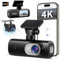 Dash Cam for Cars Front and Rear 4k+1080p, Dual Lens Dashcam with Included 64GB SD Card, Night Vision Dashcam 170 Wide Angle Sony Sensor with Loop Recording Car Camera,24H Parking Mode, G-sensor