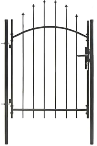 Sufrk Gartentor Zaunelemente GartentüRchen GartentüR Gartenzaun Gartentor Stahl 1x1,5 m Schwarz