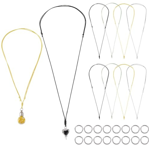 SUNNYCLUE 40 Set di Cordini per Collane Regolabili Cordini per Collane Cerati Kit per La Creazione di Collane in Filo di Poliestere Colorato all'Ingrosso con 304 Anelli di Congiunzione Aperti in Acc