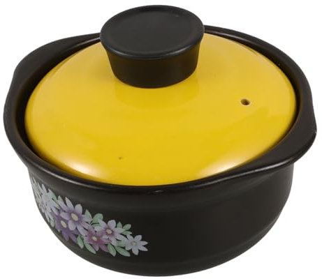 ZUNOXAZ Olla Para Guisar De Barro 1,3 Litros Multicolor Resistente Al Calor Sin Revestimiento Cazuela Doméstica Para Cocina Casera y Restaurante