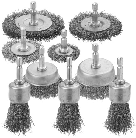 Brosses métalliques – Brosse de forage, brosse métallique pour meuleuse d'angle | Brosses anti-rouille avec tige hexagonale de 6,35 mm, kit de brosses métalliques polyvalentes pour perceuses, kit de