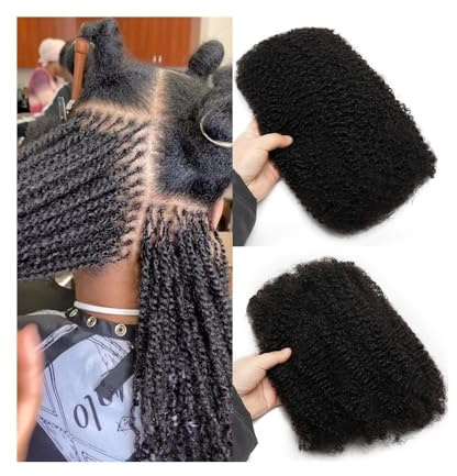Cheveux humains Afro Kinkys en vrac, 50 g/paquet, tresses for dreadlocks, réparation de dreadlocks, torsades, extensions de dreadlocks(24inches)