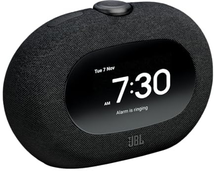 JBL Horizon 3, Radio-réveil numérique Dab+/FM, Bluetooth, Alarme Effet Lever de Soleil, Port de Charge USB-C, Alimentation Secteur ou Batterie, Son Pro, Compatible avec l’Application JBL One, Noir