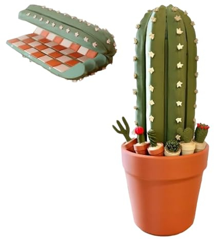 Ensemble d'échecs en Forme de Cactus, pièces d'échiquier Portable imprimées en 3D, pour fête, Voyage, Bureau, Appartement, bibliothèque, Amateurs de