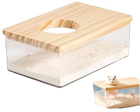 Caja de Arena para hámster, contenedor de baño de Arena para hámster de 4x6x3, Caja de Lavable Estable a Prueba de derrames, Accesorios para Animales pequeños, baño