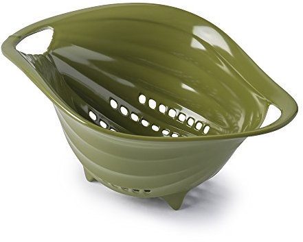 Zeal Scolapasta in melamina, Misura Piccola, 24,5 x 17 cm, Colore: Verde Scuro, 24.5 x 17 x 11 cm