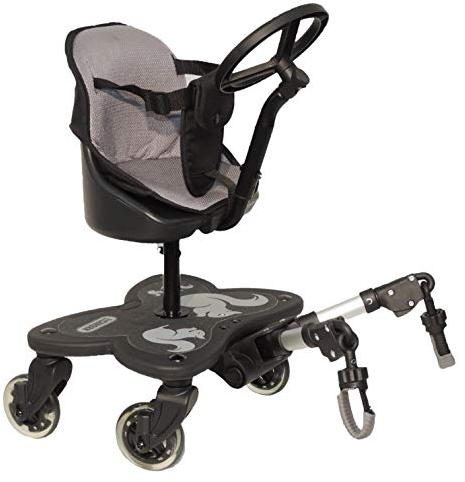 EICHHORN Kinderwagen Geschwisterboard Cozy C-Rider mit Sitz und Spiel-Lenkrad für Kinder ab 12 Monaten bis 25 kg (4 Räder), 20 cm Sitzfläche