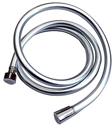 MMDSNX PVC Hochdruck Silber PVC glatter Duschschlauch für Handbrausekopf, Flexibler Duschschlauch-2m