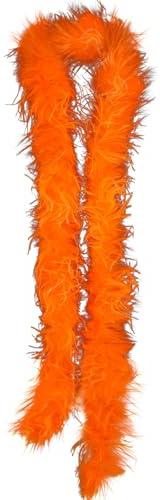 Federboa Weihnachtsboa, 200CM Federboa Flauschige Straußenfeder Verkleidungszubehör Halloween Handwerk Hochzeitsdekoration Girlande Federschal Damen Mädchen Karnevals Kostüm Accessoire,Orange