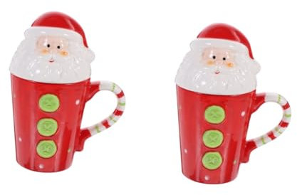 Cabilock 2st Weihnachtsbecher Aus Keramik Lustige Weihnachtsbecher Weihnachtsfeiertags-kaffeetasse Schneemann-kaffeetasse Wasserbecher Latte-tee-becher Entzückende Kaffeetasse Weihnachtstee