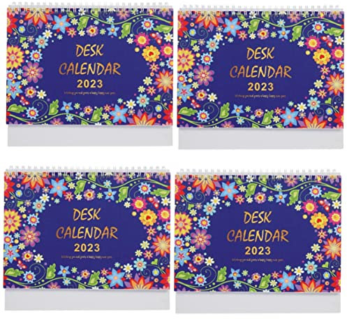 Lurrose 4 Stück 2023 2023 Kalender Drahtbindungskalender Schulkalender Monatskalender Tablescape Tageskalender 2023 Großer Tischkalender 2023 Magnetischer Kühlschrankkalender Papier