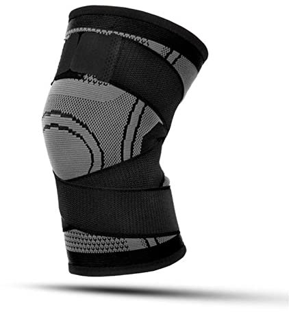 BAIYOUS 1PC Sports Kneepad Men Pressurized Elastic Knee Pads Support Fitness Gear Basketball Volleyball Brace Protector Bandage(Noir,S)