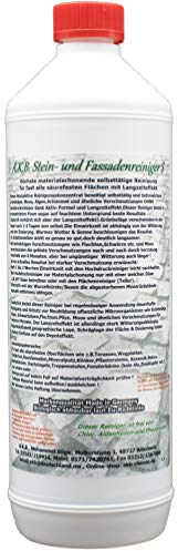 A.K.B. Stein- und Fassadenreiniger S Konzentrat bis 600m², 3701(1L) Flechtenentferner,Dachreiniger, Grünbelagentferner (bedingt für Farbiges)