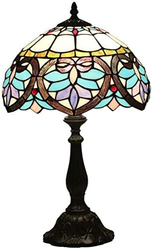 GAUUA Lámpara De Mesa De Estilo Tiffany Barroco Hecho De Vidrio Manchado De Vidrier