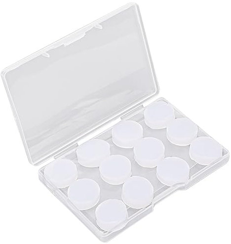 Silicone Earplugs, 6 Pairs Reusable Plastic Noise Canceling Earplugs, Waterproof for Sleeping, Swimming, Airplane, Traveling, Working, Studying, Shooting, Mowing (Transparent, 12 Pieces)