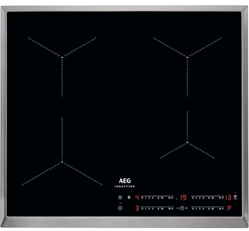 AEG IKS6443AXB Autarkes Kochfeld / Induktion / Hob²Hood / Slider-Bedienung / 60 cm / Edelstahlrahmen / 4 Kochzonen / Powerfunktion / Kindersicherung