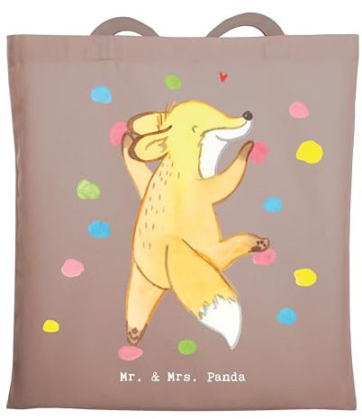 Mr. & Mrs. Panda Tragetasche Bouldern - Geschenk, Sportler, Beuteltasche, Stofftasche, Boulderhalle, Beutel, Danke, Dankeschön, Jutebeutel,