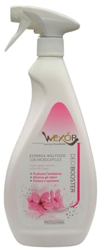Essenza Multiuso con Microcapsule, Profuma L'Ambiente, Elimina gli Odori, Pulisce e Spolvera, Disponibile in Diverse Fragranze 750ml (1 Unità, Rosa Inglese, Geranio e Fiori di Ciliegio)