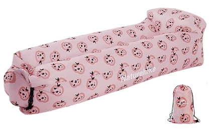Naturehike 760g Leicht Luftsofa Aufblasbares Bett, Doppelkissen Camping Sofa, Schnell Aufblasbar Ohne Pumpe, Wasserdicht & Abriebfest,für Camping, Angeln, Picknicks und den Strand (Rosa Apfel)