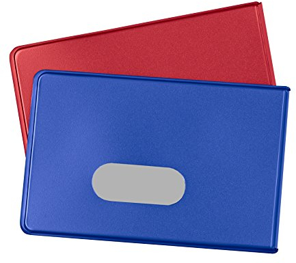 BE-HOLD 2 RFID-Schutzhüllen der Marke, Schutzhüllen für Kreditkarten, perfekt zum Schutz vor Datendiebstahl, Rot/Blau., 2 Stück, Klassisch