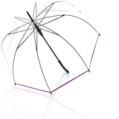 derby Doppler Hit long parapluie - transparent, automatique, stable et coupe-vent - forme de cloche - Violet