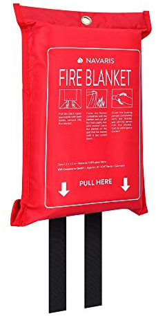Navaris Coperta Ignifuga Antifiamma Grande - Telo Antincendio Antifuoco - Estintore da Cucina Automobile Garage - Anti Fiamma Fuoco Incendio