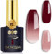 YTD Likomey Color Changing Gel Nail Polish,1 Pcs 15ml Light Pink to Burgundy Mood Temperature Change Colors Thermal UV Nail Gel Polish Home Salon Manicure,WB08