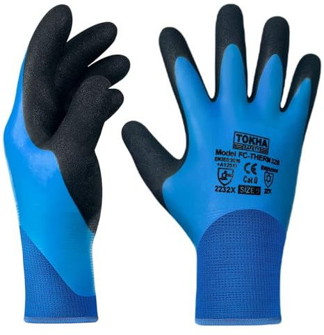 Waterproof Thermal Insulated Winter Work Gloves | Fully Latex Rubber Coated for Water Proof | Fleece Lining Freezer Gloves for Out Door Cold Weather, Car Washing, Fishing, Cleaning (XXL (11))