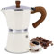 Kinberry Stovetop Coffee Maker - 6 Cup Aluminium Italian Espresso Maker, 300ml Gas & Electric Stove Top Moka Pot for Cappuccino Latte Mocha, White