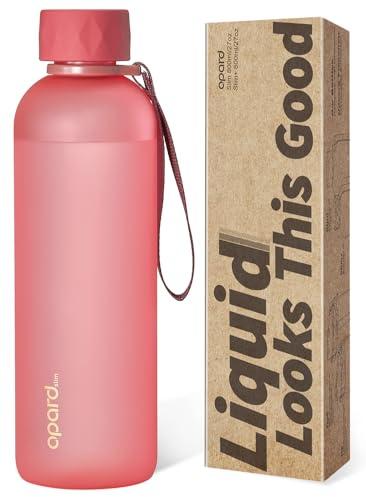 Opard Slim Pro Water Bottle 27oz, Plastic Water Bottle BPA-Free, Facetted Rubberized Monocap, Leakproof Screw Top, Flamingo Pink Bottle Reusable for Travel School Sport Gym Hiking