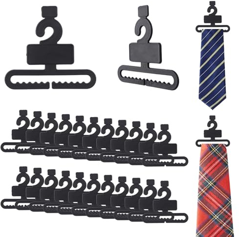 INCREWAY 50 grucce nere per cravatte, organizer per cravatte in plastica, antiscivolo, da uomo, per armadio, vendita al dettaglio