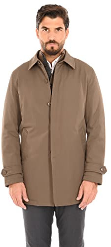 Ciabalù Trench Uomo Invernale Impermeabile Soprabito Elegante Imbottito Cappotto Lungo Sartoriale (56, Fango)