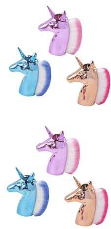 Healeved 6pcs Nail Cleaning Brush for Dust Removal Unicorn Molding Brush for Nail Dust Cleaning and Salon Use
