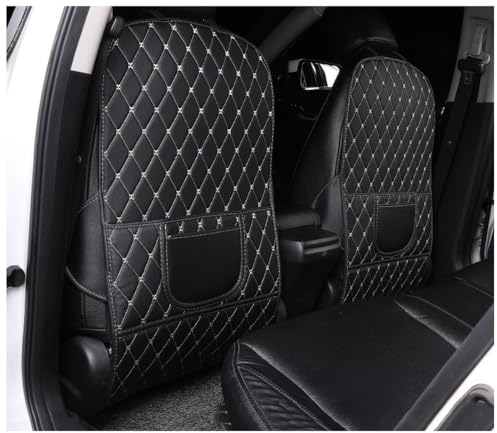 MNBHJGR 2 Stück Auto Rückenlehnenschutz für VW Viloran Passat Cross Lavida Gran Lavida Lavida Polo, Autositz Kickschutz mit Taschen, Rücksitz Organizer aus Wasserdichtem Leder,A