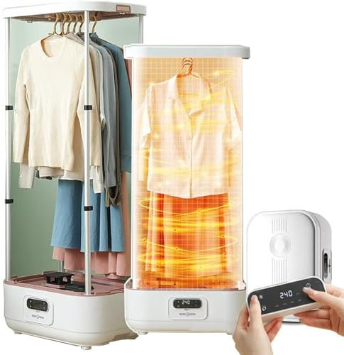 GEJLELDS Ferro da Stiro a Vapore Verticale Wireless Automatico da 900 W, con Telecomando/Scatola per aromaterapia Integrata, vaporizzatore per Indumenti Appeso Pieghevole, per Vestiti e Tessuti