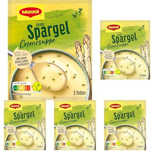 Maggi Guten Appetit, Spargel Cremesuppe, 60g Beutel, ergibt 3 Teller, 5er Pack (1 x 60g)