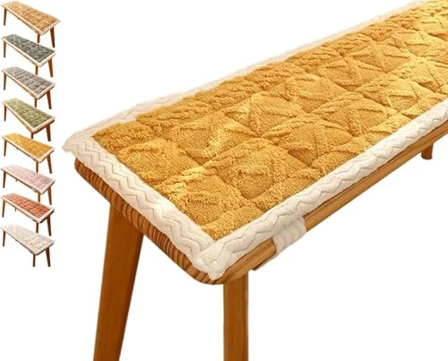 uyeoco Cuscino per Panca Interno ed Esterno 80x40 90x50 100x40 120x40 Cucina Cuscino per Panchina antiscivolo per Panca da Giardino Lavabile per Divano Davanzale(Turmeric,40x130cm)