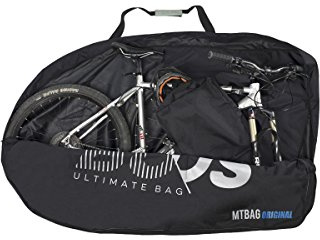 Fully Padded Bike Travel Bag | Keep the Rear Wheel | Car - Bus - Train | Transport case for MTB up to 29 | Buds-Sports MTBAG ORIGINAL - Fork Protection Included