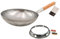 Grillfürst Wok Pfanne aus Edelstahl Ø 30 cm - mit Holzgriff - Edelstahlpfanne mit rundem Pfannenboden - ideal für Seitenkocher eines Grills oder Gasherd, inkl. Wok-Ring