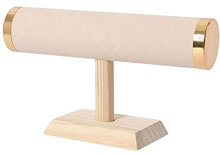 chiwanji Présentoir de Bracelet de Bijoux, avec, Rangement de Bracelet pour Chouchous Bureau Artisanat Montre Vitrine Suspendue, Flanelle Beige