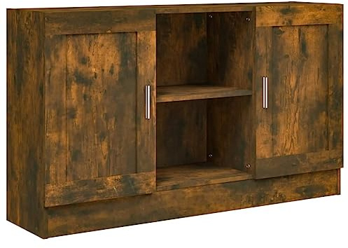 vidaXL Aparador Madera contrachapada Color Roble Ahumado 120x30,5x70cm
