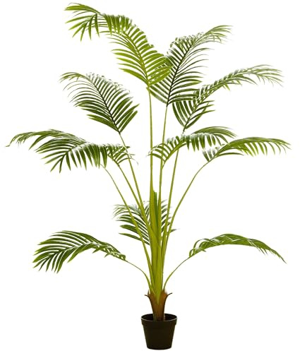 HOMCOM Palmera Areca Artificial 170 cm 11 Hojas Realistas Ø15x170 cm Verde