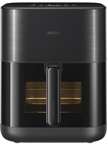 Mova FD10 Pro Friggitrice ad Aria, Friggitrice Senza Olio per Una Rapida Cottura Croccante, Grande da 6L, Interno in Metallo, Sistema a Doppio Riscaldamento, 11 Modalità Preimpostate