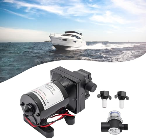 12V Wasserpumpe,Selbstansaugende Pumpe,Einstellbarer Schalter Mit Rückschlagventil,Druckpumpe Membranpumpe für Wohnmobil-Car Sprühen Zirkulieren 3 Gpm / 11.3lpm