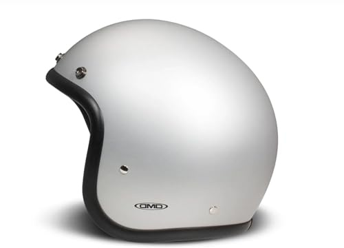 DMD Retro Aluminium Silber Matt Open Face Helm Jethelm Motorradhelm ECE22.06, M