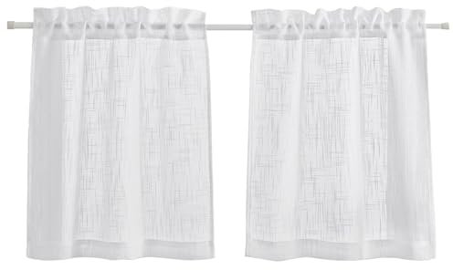 XDGBGFN 2 tende corte, in lino, moderne, per cucina, bagno, camera da letto, 63,5 x 63 cm