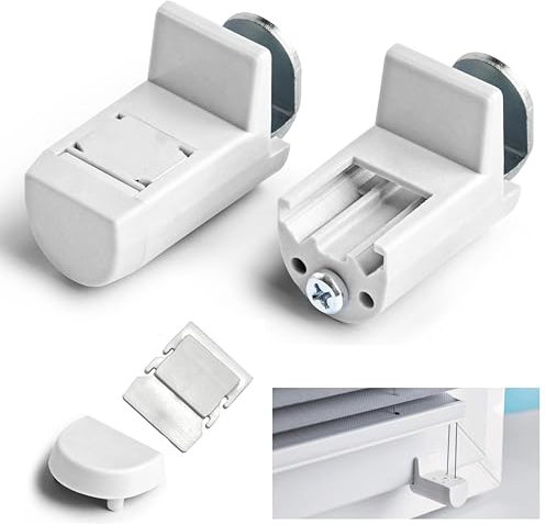 Universal Klemmträger 4 X Klemmhalter Plissee Rollos Wabenplissee Klemmfix ohne Bohren Set Befestigung Metal Bügelklemmträger Kipp dreh Fenster Tür flügel Verstellbereich 5-24 mm mit einschub Platte