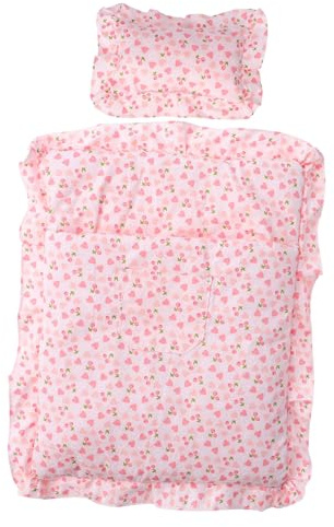 HANABASS Miniatur Puppenhaus Bettwäsche Satz Für Kinder Kuscheliger Puppen Schlafsack Aus Weichem Stoff Mit Erdbeer Motiv Puppenhaus Schlafzimmer Miniatur Dekoration